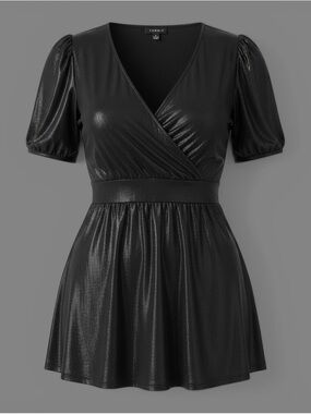 torrid Black Shimmer Babydoll style top